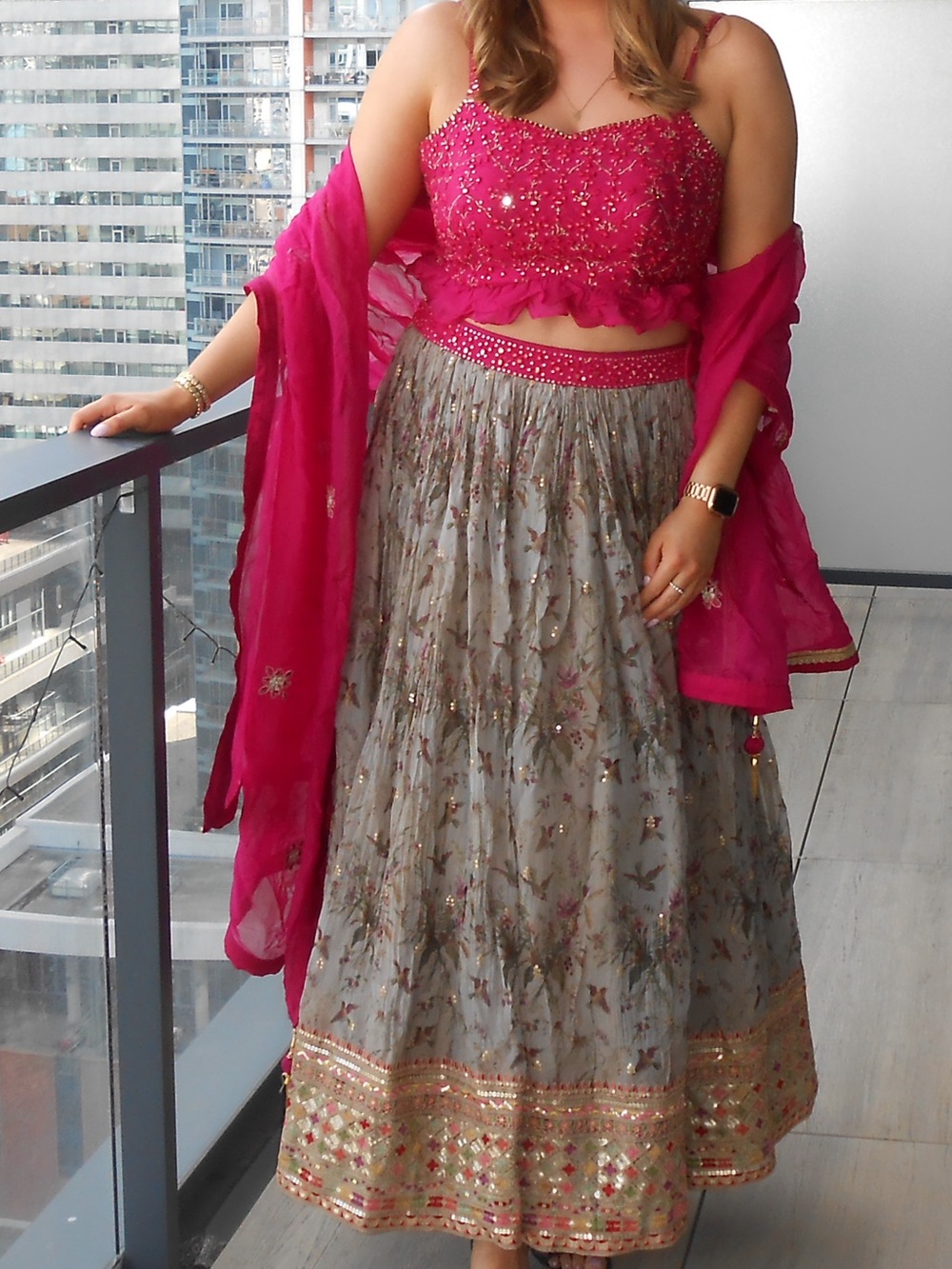 Embroidered Floral Indian Lehenga - Picture 3 of 3